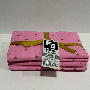 Pink Fabric Bundle with Gold Accents